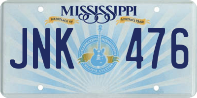 MS license plate JNK476