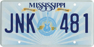 MS license plate JNK481