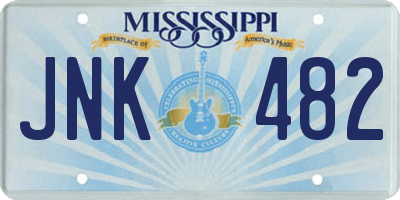 MS license plate JNK482