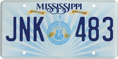 MS license plate JNK483