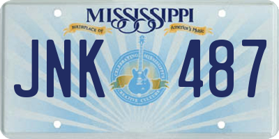 MS license plate JNK487