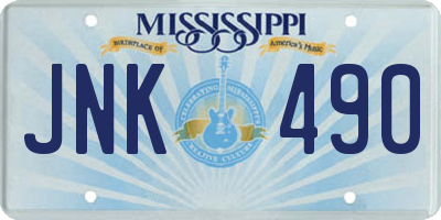 MS license plate JNK490