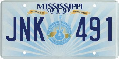 MS license plate JNK491