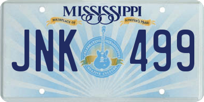 MS license plate JNK499