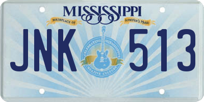 MS license plate JNK513