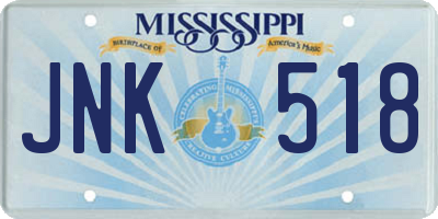 MS license plate JNK518