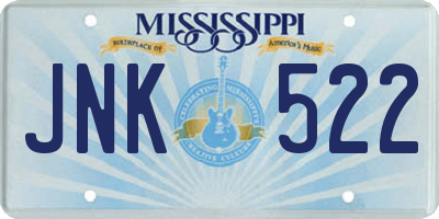 MS license plate JNK522