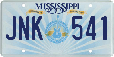 MS license plate JNK541