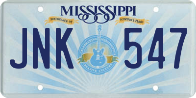 MS license plate JNK547