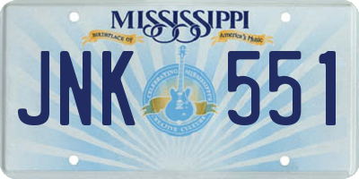 MS license plate JNK551