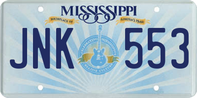 MS license plate JNK553