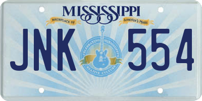 MS license plate JNK554