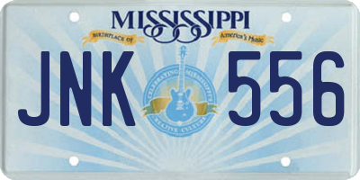 MS license plate JNK556