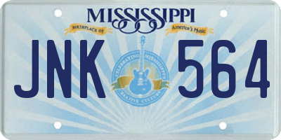 MS license plate JNK564