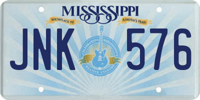MS license plate JNK576
