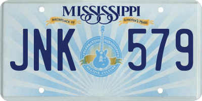 MS license plate JNK579
