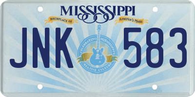 MS license plate JNK583