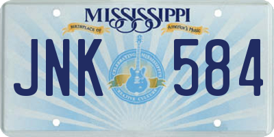 MS license plate JNK584