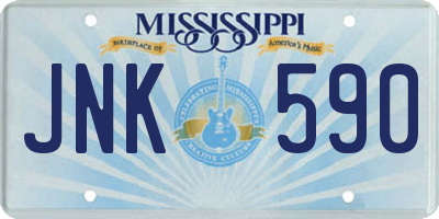MS license plate JNK590