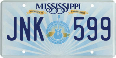 MS license plate JNK599