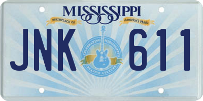 MS license plate JNK611