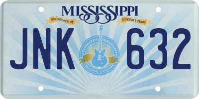 MS license plate JNK632