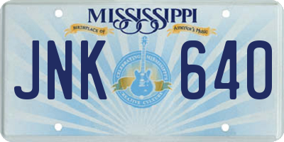 MS license plate JNK640