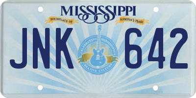 MS license plate JNK642