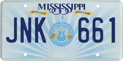MS license plate JNK661