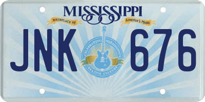 MS license plate JNK676