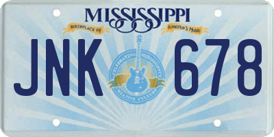 MS license plate JNK678