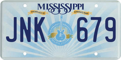 MS license plate JNK679
