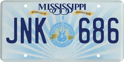 MS license plate JNK686