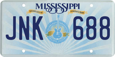 MS license plate JNK688