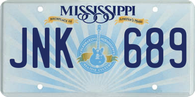 MS license plate JNK689