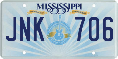 MS license plate JNK706