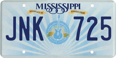 MS license plate JNK725