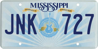 MS license plate JNK727