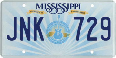 MS license plate JNK729