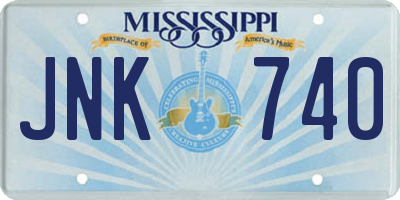 MS license plate JNK740