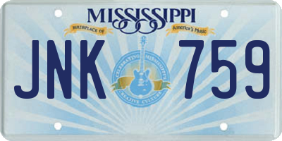 MS license plate JNK759