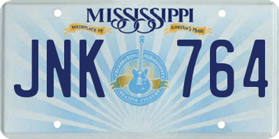 MS license plate JNK764