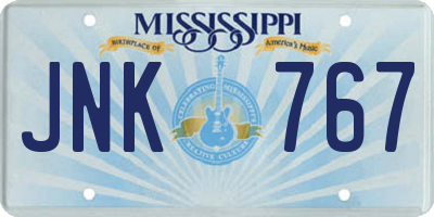 MS license plate JNK767