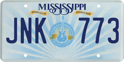 MS license plate JNK773
