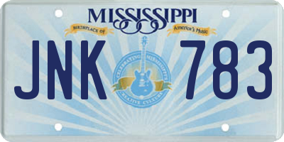 MS license plate JNK783