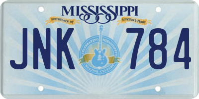 MS license plate JNK784