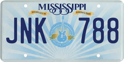 MS license plate JNK788