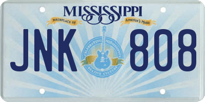 MS license plate JNK808