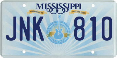 MS license plate JNK810