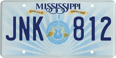 MS license plate JNK812